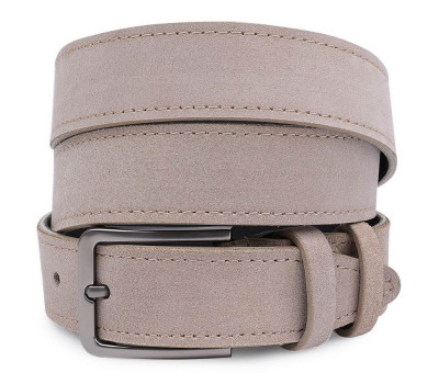 Замшевий чоловічий ремінь Vintage 20715 Сірий