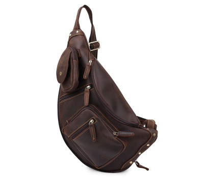 Шкіряна чоловіча вінтажна сумка через плече Vintage 20373 Коричневий