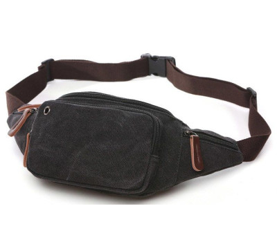 Сумка поясна текстильна Vintage 20085 Чорна