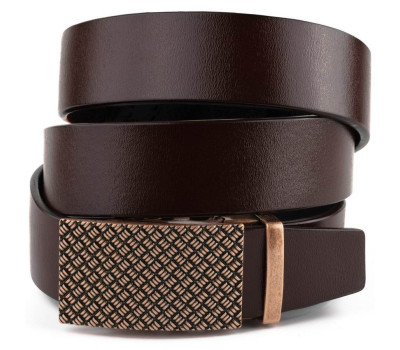 Ремінь чоловічий з пряжкою светр Vintage 20265 Коричневий