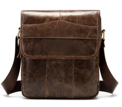 Вертикальна сумка чоловіча Vintage 14863 Коричнева