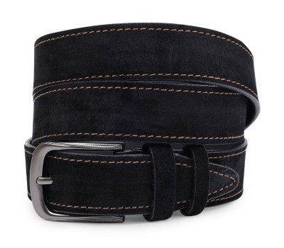 Замшевий модний чоловічий ремінь Vintage 20710 Чорний