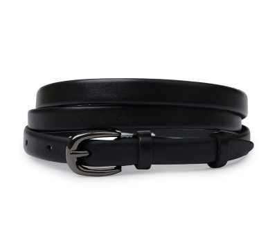 Універсальний шкіряний жіночий ремінь Vintage 20759 Чорний