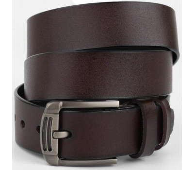 Ремінь чоловічий з затемненою пряжкою механіка Vintage 20313 Коричневий