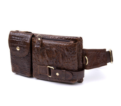 Бананка поясна під шкіру рептилії унісекс Vintage 20401 Коричнева