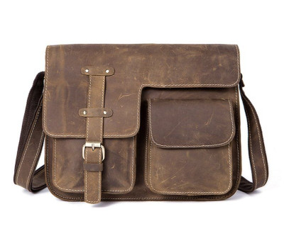 Сумка чоловіча з ефектом старовини Vintage 14697 Коричнева