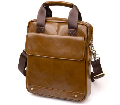 Вертикальна сумка чоловіча Vintage 14877 Коричнева