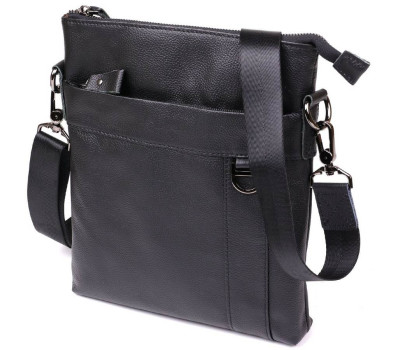 Сумка чоловіча зі шкіри флотар Vintage 20024 Чорна