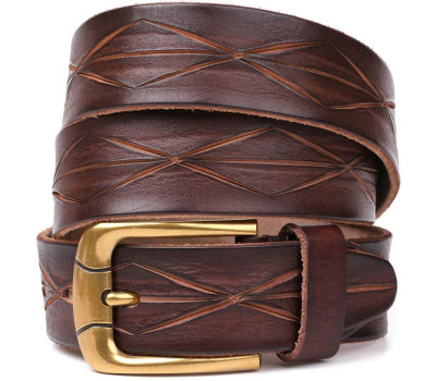 Ремінь шкіряний Vintage 20132 Темно-коричневий