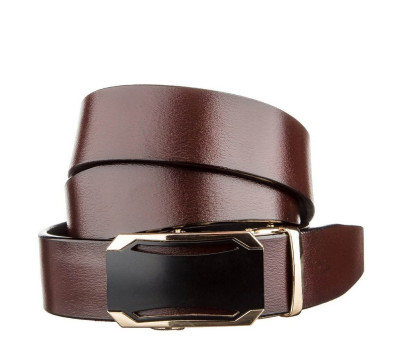 Діловий чоловічий ремінь з автоматичною пряжкою Vintage 20209 Коричневий