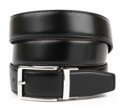 Ремінь чоловічий двосторонній механіка Vintage 20224 Чорний