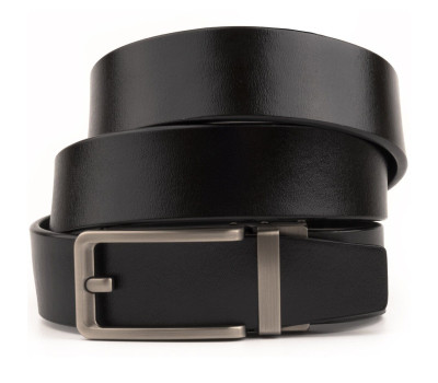 Чоловічий ремінь з оригінальною автоматичною пряжкою Vintage 20306 Чорний
