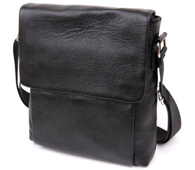 Сумка чоловіча класична з клапаном флотар Vintage 20410 Чорна