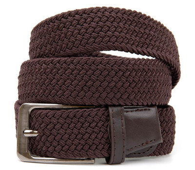 Текстильний чоловічий ремінь класика Vintage 20523 Коричневий