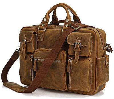 Сумка чоловіча Vintage 14051 в вінтажному стилі Коричнева