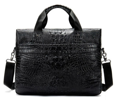 Сумка для ноутбука з тисненням під рептилію Vintage 14718 Чорна