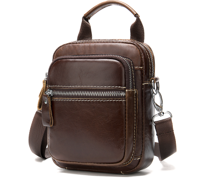 Сумка-барсетка на пояс мужская кожаная Vintage 20012 Коричневая