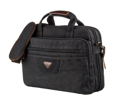Сумка текстильна для ноутбука Vintage 20182 Чорна