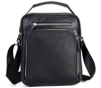 Сумка месенджер шкіряна Vintage 20247 Чорна