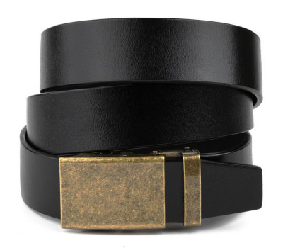 Ремінь чоловічий з пряжкою латунь Vintage 20263 Чорний