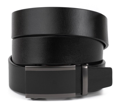 Ремінь чоловічий c затемненою пряжкою і чорною вставкою Vintage 20284 Чорний