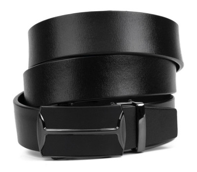 Ремінь чоловічий c затемненим матовим металом Vintage 20267 Чорний