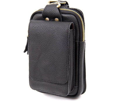 Сумка унісекс на пояс на одне відділення Vintage 20418 Чорна