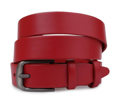Жіночий матовий шкіряний ремінь Vintage 20777 Червоний