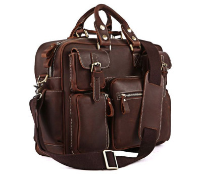 Сумка чоловіча Vintage 14075 шкіряна Коричнева