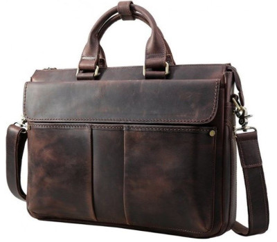 Сумка Vintage 14565 из натуральной кожи Коричневая