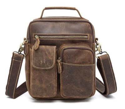 Сумка мужская Crazy horse Vintage 14692 Коричневая