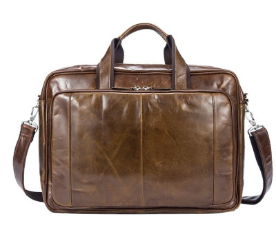Мужская кожаная сумка Vintage 14769 Коричневая