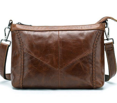 Сумка жіноча шкіряна на одне відділення Vintage 20052 Коричнева