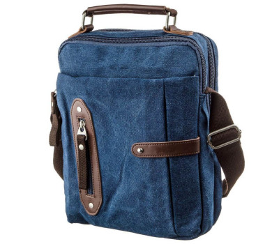 Сумка вертикальная текстильная Vintage 20156 Синяя