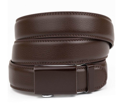 Ремінь чоловічий c прямокутною пряжкою Vintage 20311 Коричневий