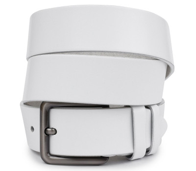 Гладкий добротний чоловічий ремінь Vintage 20737 Білий