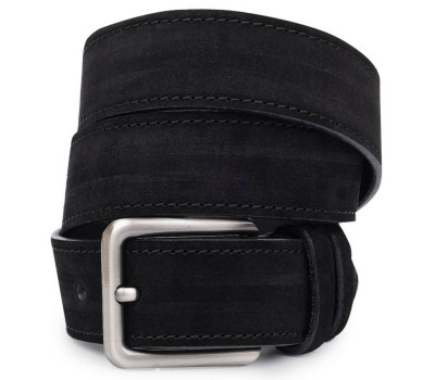 Замшевий чоловічий ремінь Vintage 20738 Чорний