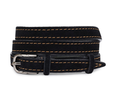 Замшевий оригінальний жіночий ремінь Vintage 20756 Чорний