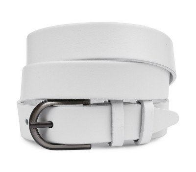 Жіночий шкіряний гладкий ремінь Vintage 20797 Білий