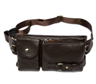Поясна cумка чоловіча Vintage 14747 Коричнева