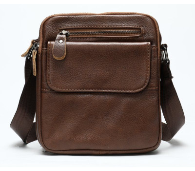 Сумка мужская зернистая Vintage 14703 Коричневая