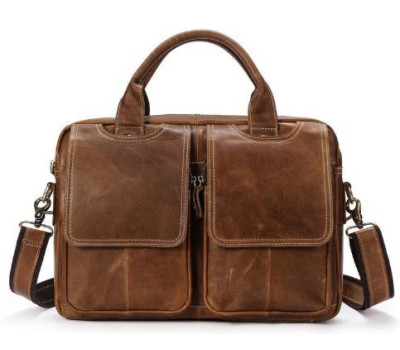 Сумка для ноутбуку з натуральної шкіри Vintage 14867 Коричнева