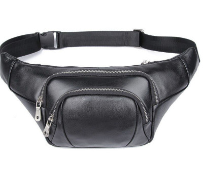 Сумка поясна в гладку шкіру Vintage 14948 Чорна