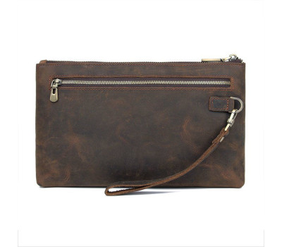 Барсетка мужская в коже Crazy horse Vintage 14954 Коричневая