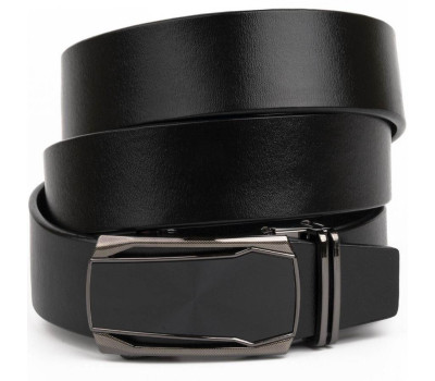 Ремінь чоловічий з рамкою з затемненого металу Vintage 20277 Чорний