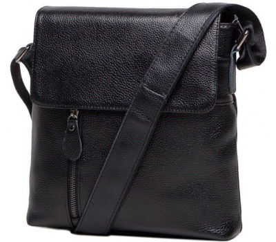 Сумка месенджер Vintage 14576 шкіряна Чорна