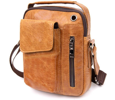 Мессенджер з отвором для навушників чоловічий Vintage 20416 Рудий