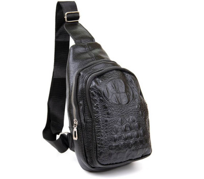 Сумка через плечо с тиснением под кожу рептилии Vintage 20506 Черная