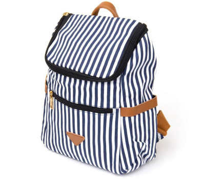 Рюкзак текстильний жіночий в смужку Vintage 20668 Білий