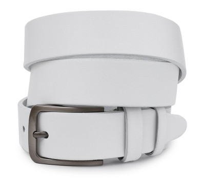 Кожаный ремень унисекс Vintage 20724 Белый